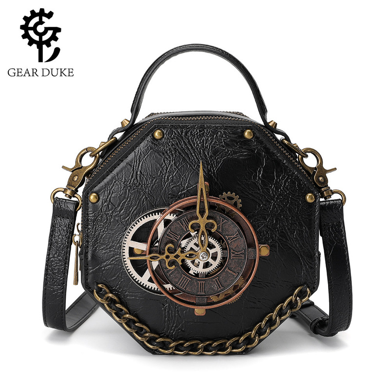 New Foreign Trade Bag Women's European and American Punk Industrial Retro Style Women's Shoulder Crossbody Bag Niche Handbag New Foreign Trade Bag Women's European and American Punk Industrial Retro Style Women's Shoulder Crossbody Bag Niche Handbag