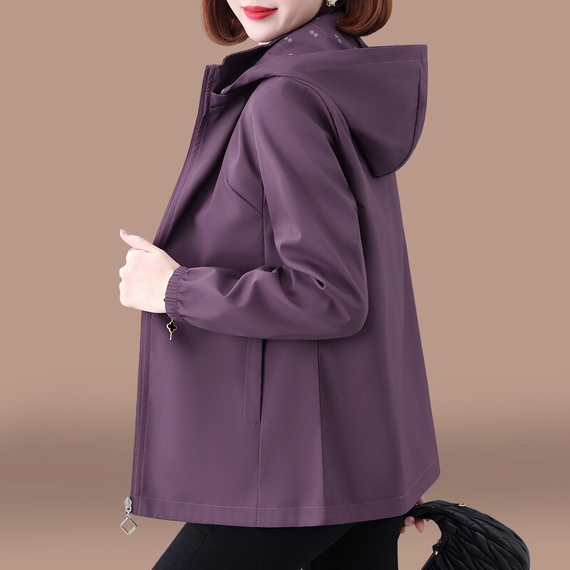 Jacket Coat for Women, Spring 2026 New Style, Middle-Aged Mom, Spring and Autumn Fashion, Loose Hooded, Reversible Casual Top Jacket Coat for Women, Spring 2026 New Style, Middle-Aged Mom, Spring and Autumn Fashion, Loose Hooded, Reversible Casual Top