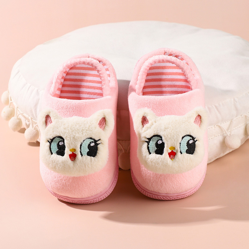 Little Deer Milli Children's Cotton Slippers for Girls, Autumn and Winter Indoor Furry Slippers for Toddlers, Lightweight and Warm Cotton Shoes for Boys
