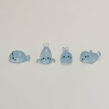 新款夜光小海豹微景生活摆件迷你微缩海洋动物DIY树脂钥匙扣配件