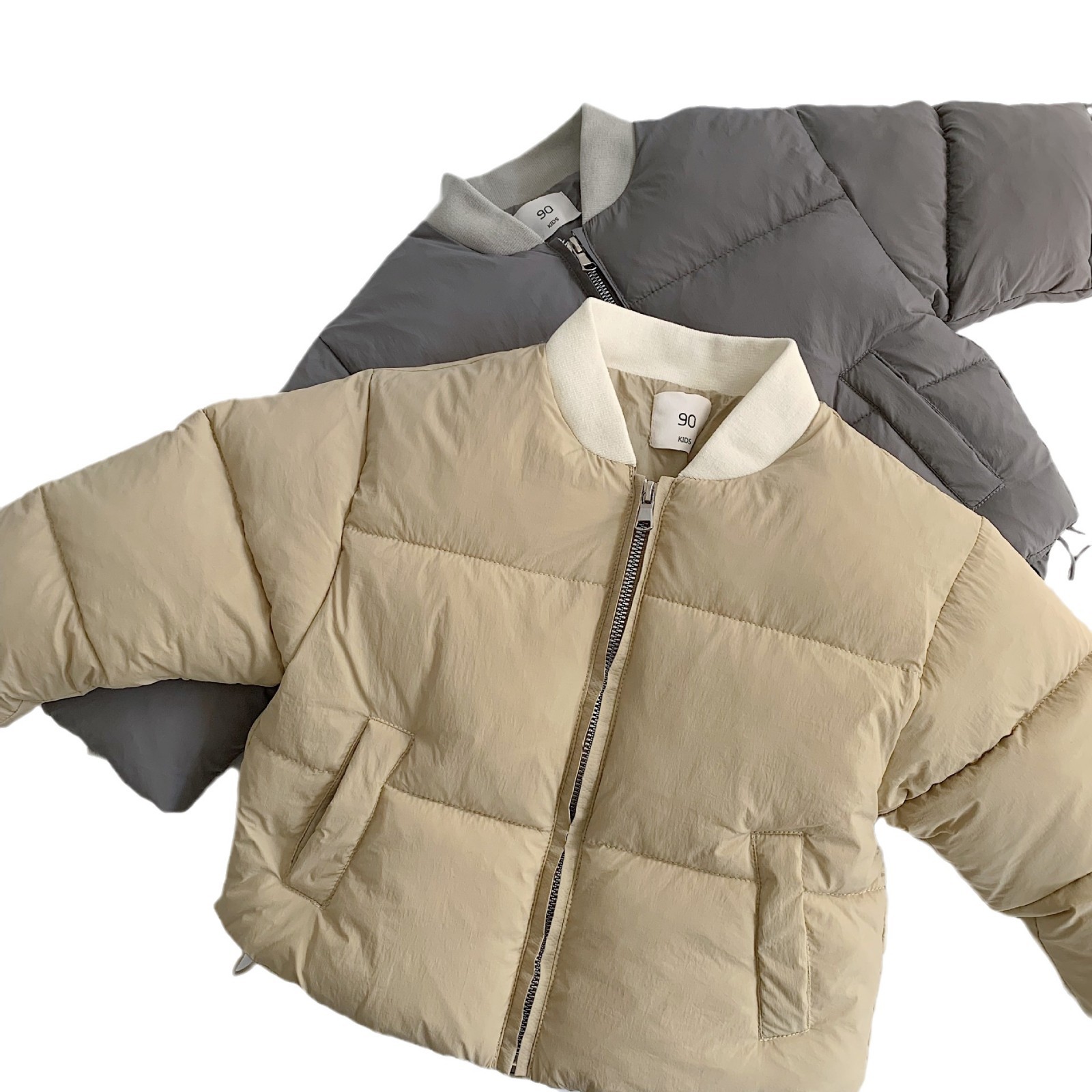 Mai Bao invierno 2024 nuevo abrigo de algodón de color sólido caliente, chaqueta de moda de algodón extranjero coreano para niños y niñas