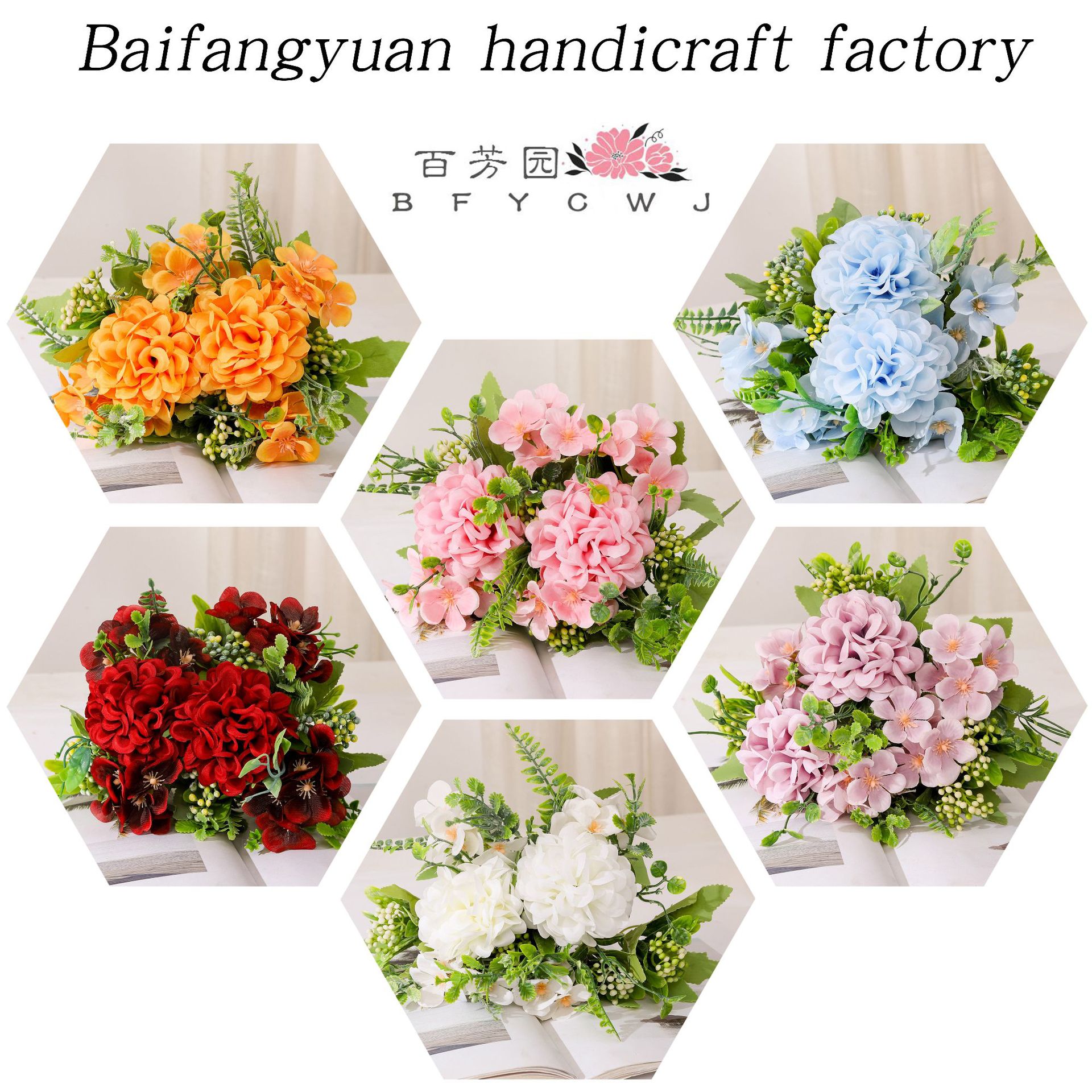 Baifang jardín Maria mariposa bola flor artificial escritorio decoración apoyos mesa de comedor boda arreglo de flores decoración