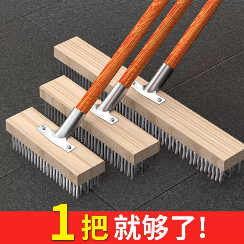 Щетка для пола из нержавеющей стали QX с длинной ручкой, проволочная щетка для удаления ржавчины, щетка для чистки палубы лодки, щетка для пола, очень жесткая
