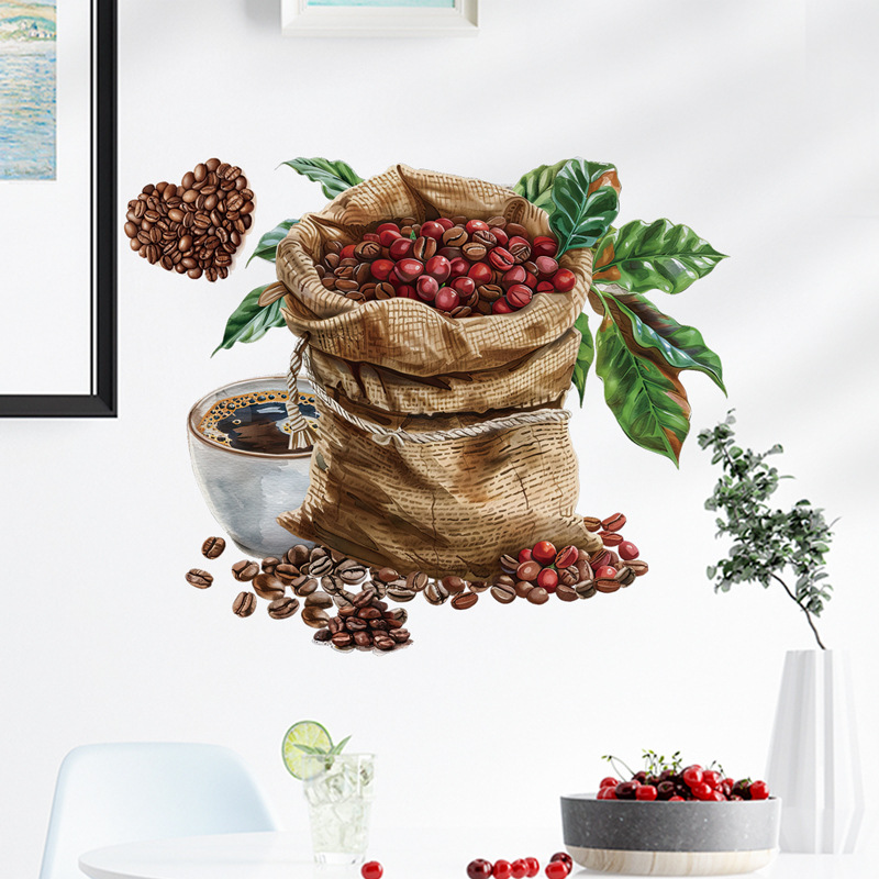 Xian Cocoa Coffee Bean Kitchen Kitchen Cake Room Decorative Stickers Sweet Shop Stickers Restaurant Decorative Wall Stickers