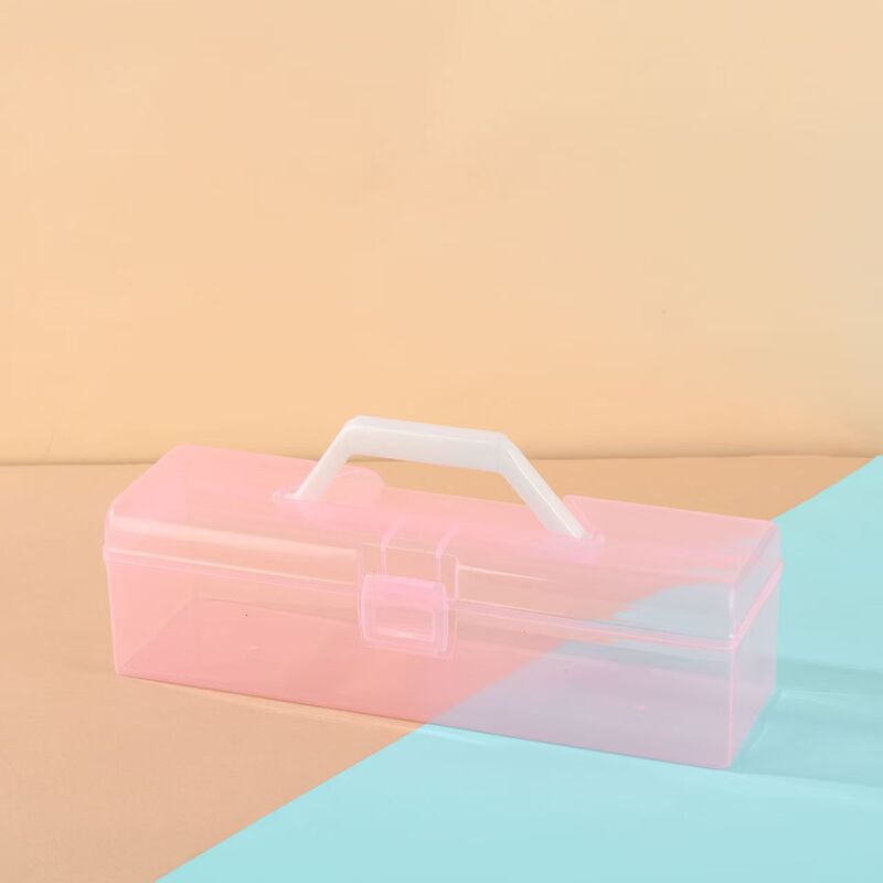 プラスチック透明書道収納ケース延長学生携帯毛筆手提げケース美術生書道工具箱|undefined