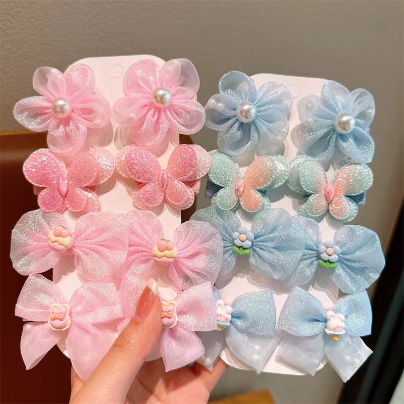 Verano flores de color caramelo clips de pelo para niños princesa super imortal red clip de pelo para niñas arco clips de pelo lotes