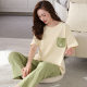 Pajamas Women's Summer Pure Cotton Short-sleeved Trousers Women's Pure Cotton Thin Summer Large Size Summer Outdoor Home Wear