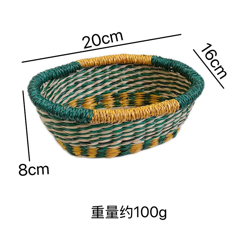 Cestas de bocadillos trenzadas de algas marinas vietnamitas ins canasta de picnic elementos africanos canasta decorativa canasta de cosméticos canasta de escritorio