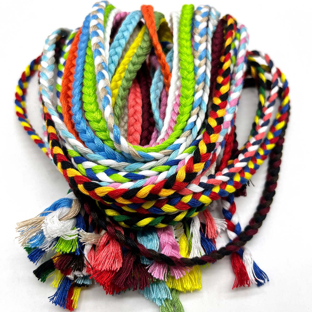6 / 12mm de color tres hebras trenzadas cuerdas de algodón trenzadas cuerdas de torsión tricolores cuerdas de brazalete cuerdas decorativas hechas a mano DIY cuerdas trenzadas