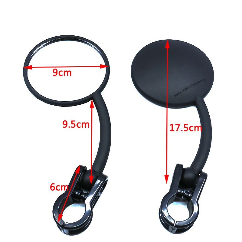 Moxin motorcycle modified electric bicycle universal 22mm handlebar snap-on mirror retro small round mirror