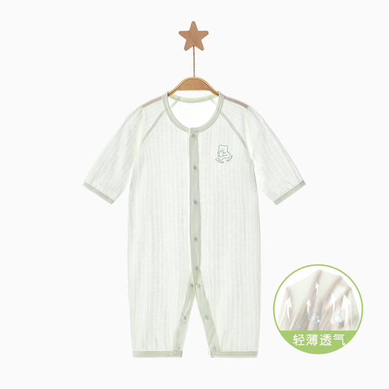 Ropa de bebé de una pieza, ropa de verano para recién nacidos, hombres y mujeres, pijamas transpirables de manga larga, ropa de verano para bebés image 11