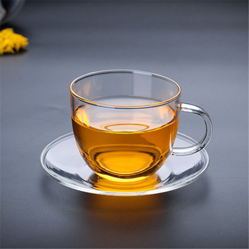 Glass saucer saucer round transparent saucer coffee saucer snack saucer small dish saucer small tea tray heat-resistant manufacturer wholesale