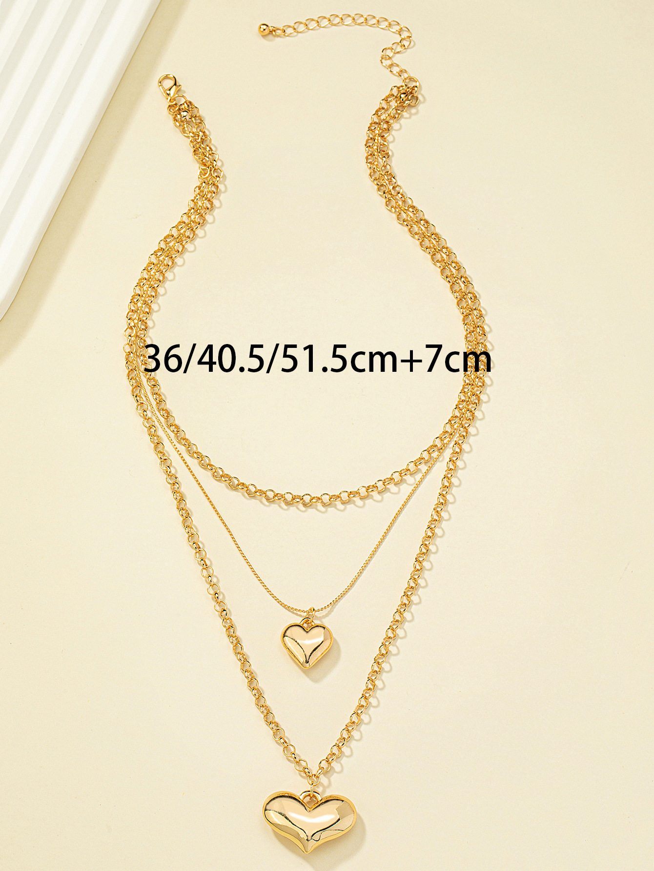 Fashion Heart Shape Alloy Plating Layered Necklaces display picture 5