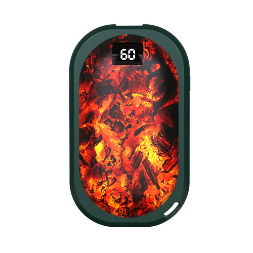 New cross-border charcoal fire hand warmer fast heating power bank hand warmer two-in-one digital display source factory