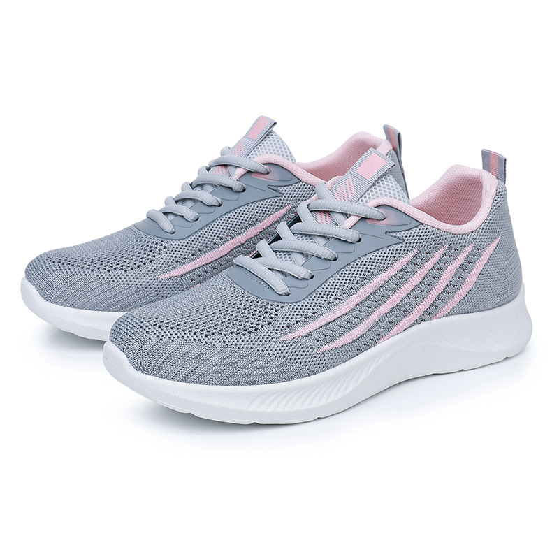 Zapatos mujer 2025 verano nuevo estilo comercio exterior transfronterizo vuelo tejido mujer zapatos zapatos casuales de suela blanda mujeres