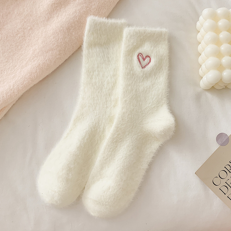 Calcetines de nieve de felpa de coral de media caña para mujer, diseño de pata de gato, gruesos para mayor calidez, calcetines de casa para mujer, de otoño e invierno. image 48