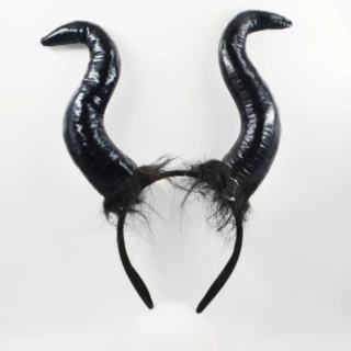 派对装饰道具恶魔牛角头箍气氛表演拍照用品毛条牛角发箍魔咒头套