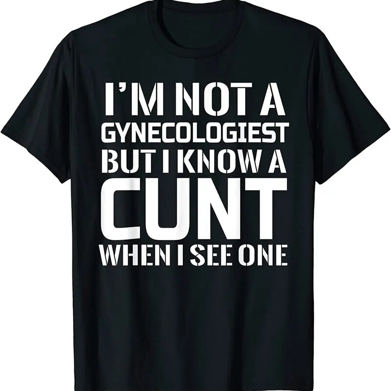 Pure Cotton Short-Sleeved T-Shirt for Men I'M Not a Gynecologist, but I Know Gyno Is Interesting T-Shirt Black White Deep Blue