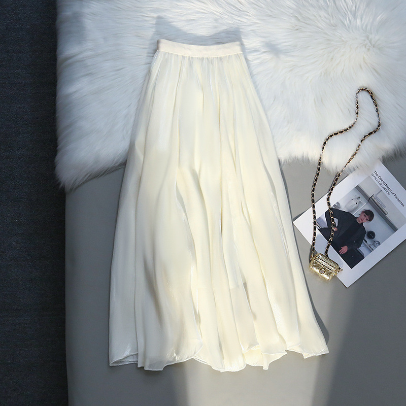 [in Stock] Pure Desire Style Irregular Fairy Skirt 2026 Versatile and Simple Korean Style Skirt for Outerwear