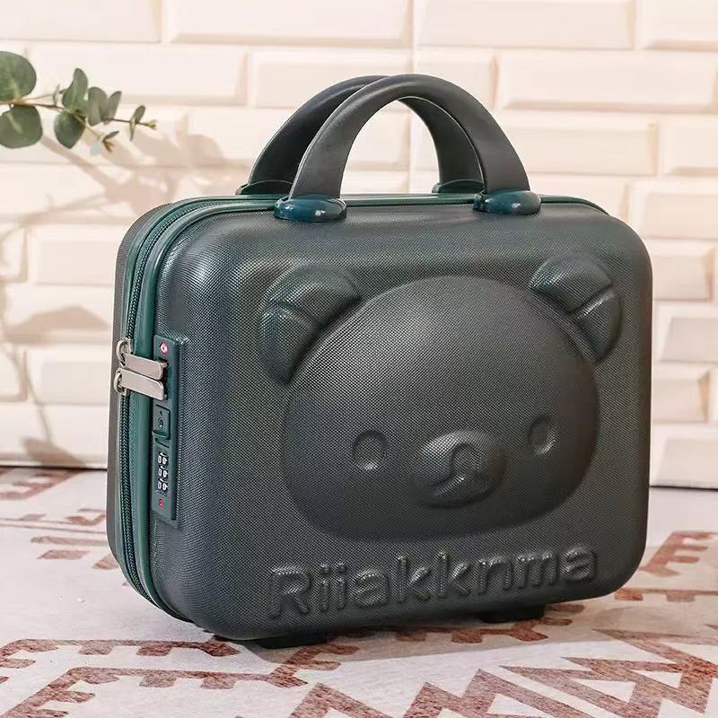 Mini maleta de oso de dibujos animados lindo para niños de 14 pulgadas, maleta de contraseña, maleta de almacenamiento, maleta de embarque, regalo de mano