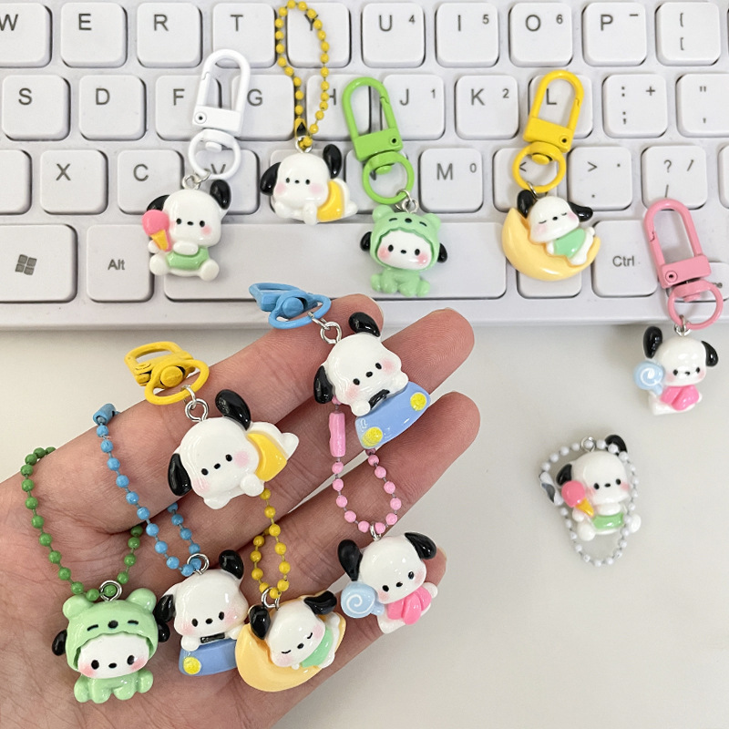 漫画かわいい犬キーホルダーペンダントキーホルダー甘い女の子親友ギフトスクールバッグペンダントアクセサリージュエリー|undefined