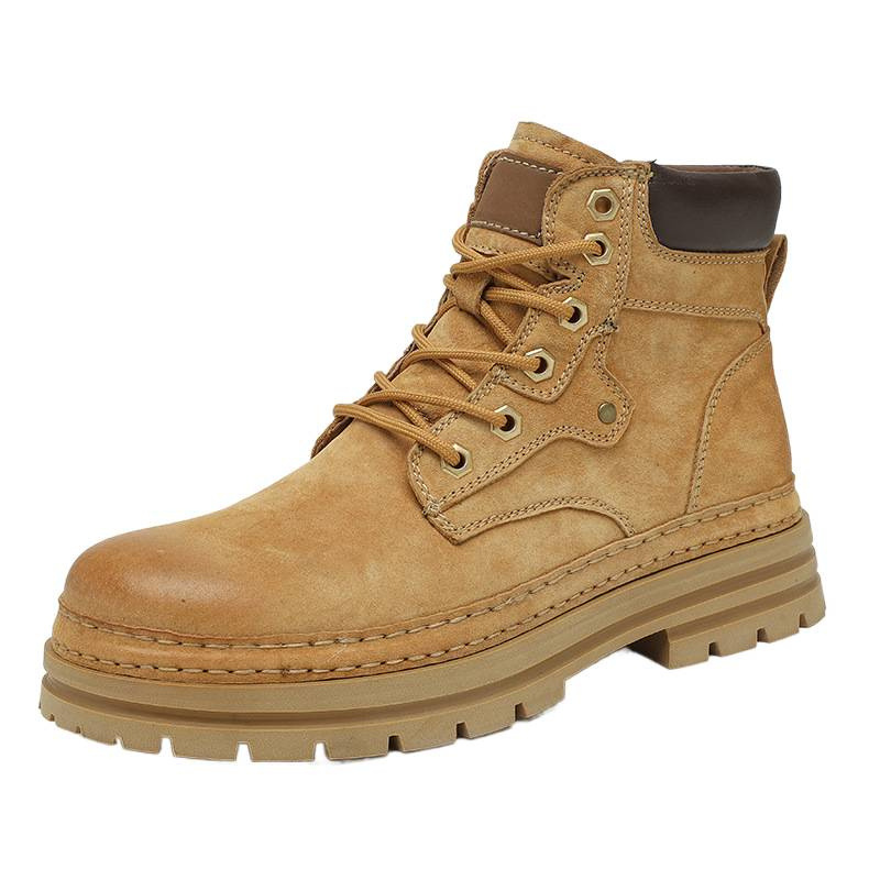 2025 otoño y invierno nuevo estilo casual botas Martin de piel de cerdo de vello de moda para hombres botas de moda para hombres botas de amarillo