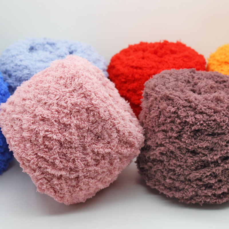 Coral Velvet Woolen Velvet Thread for Infants and Young Kidsren, Three-strand Hand-knitted Men's and Women's Thick Scarf Towel Thread Wholesale Coral Velvet Woolen Velvet Thread for Infants and Young Kidsren, Three-strand Hand-knitted Men's and Women's Thick Scarf Towel Thread Wholesale