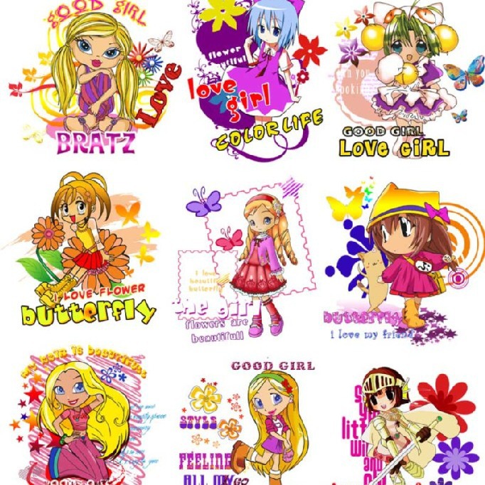 新款烫画 男童烫画 女童烫画 卡通公主烫画膜烫画片烫画纸