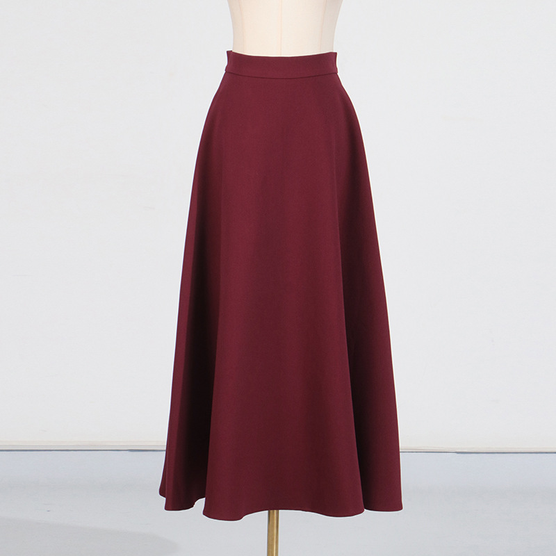 Casual Set Women Autumn Solid Color round Neck Single Breasted Design Slim Skirt Set