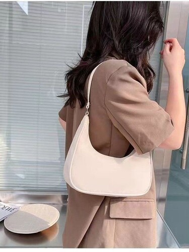 Korean style nylon underarm bag for women 2024 new fashionable dumpling bag, high-quality solid color shoulder bag, light small satchel