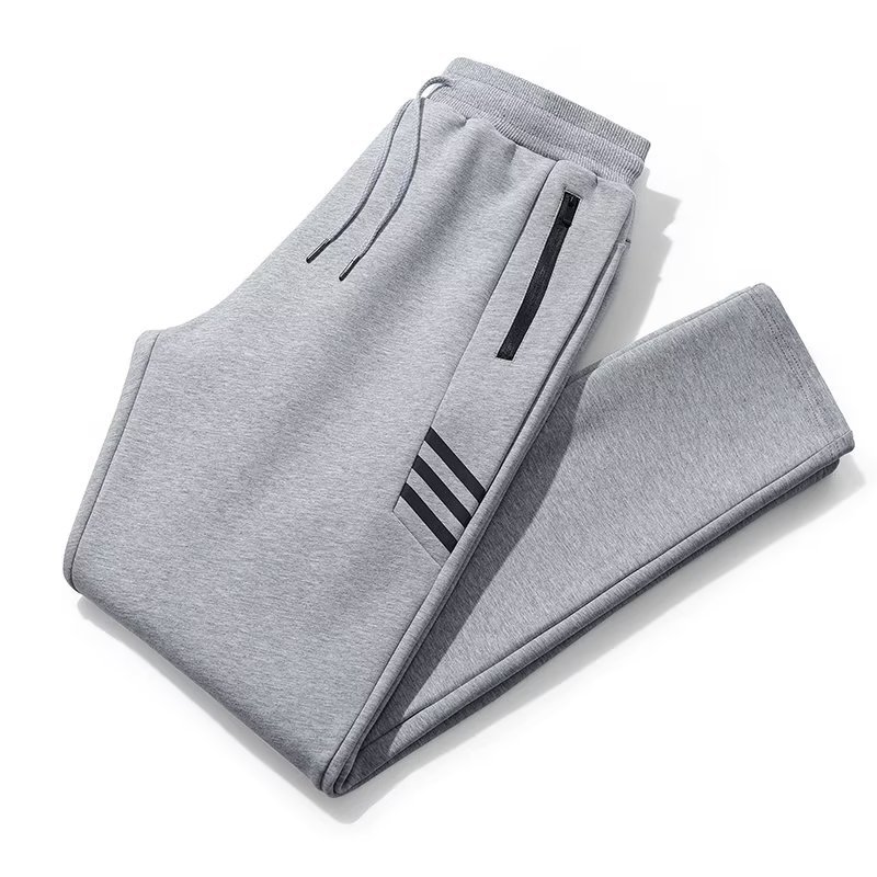 Pantalones deportivos de hombre con forro polar para otoño e invierno, pantalones casuales holgados de pierna recta, pantalones de moda casual para hombre.