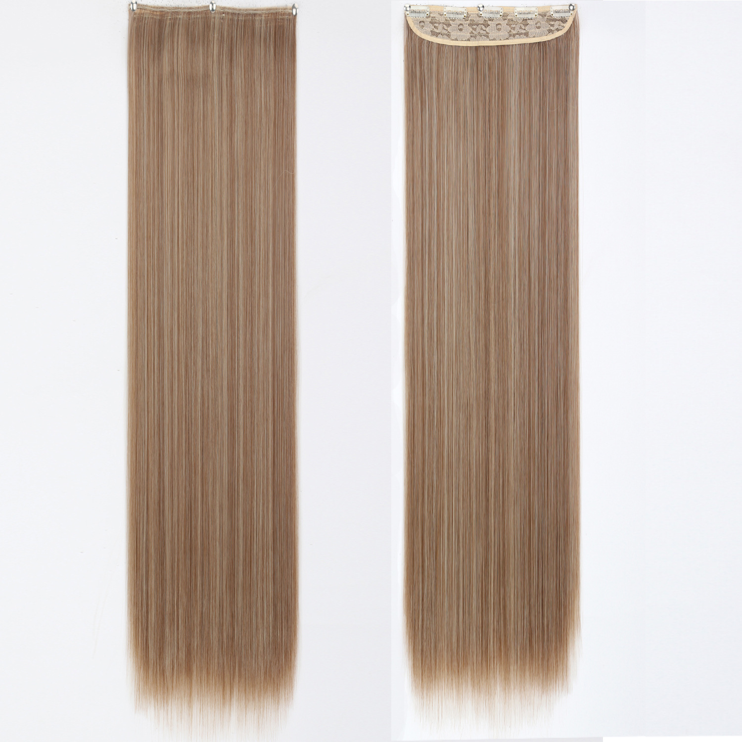 80CM una pieza de peluca de cinco tarjetas de cabello recto super largo no es fácil de atar nudos de cabello recto extensión de estilo de cabello
