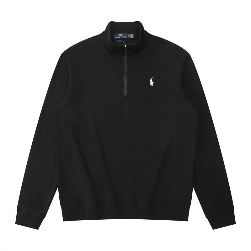 Polo Ralph Lauren Sweatshirt Quarter Zip Logo Black
