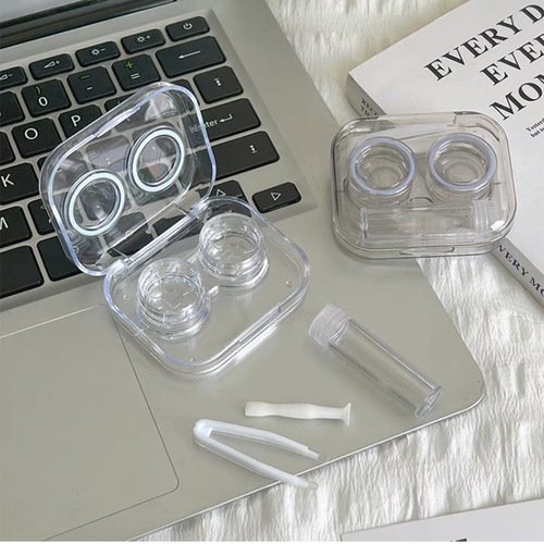 Invisible lens case portable nearsighted beauty contact lens box small minimalist Insta trendy personalized high-end storage box exquisite