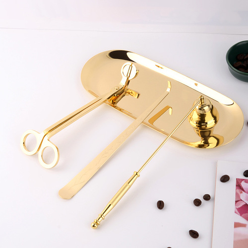 Aromatherapy candle extinguishing tool set stainless steel candle core scissors fire extinguishing bell cover hook igniter candle extinguisher