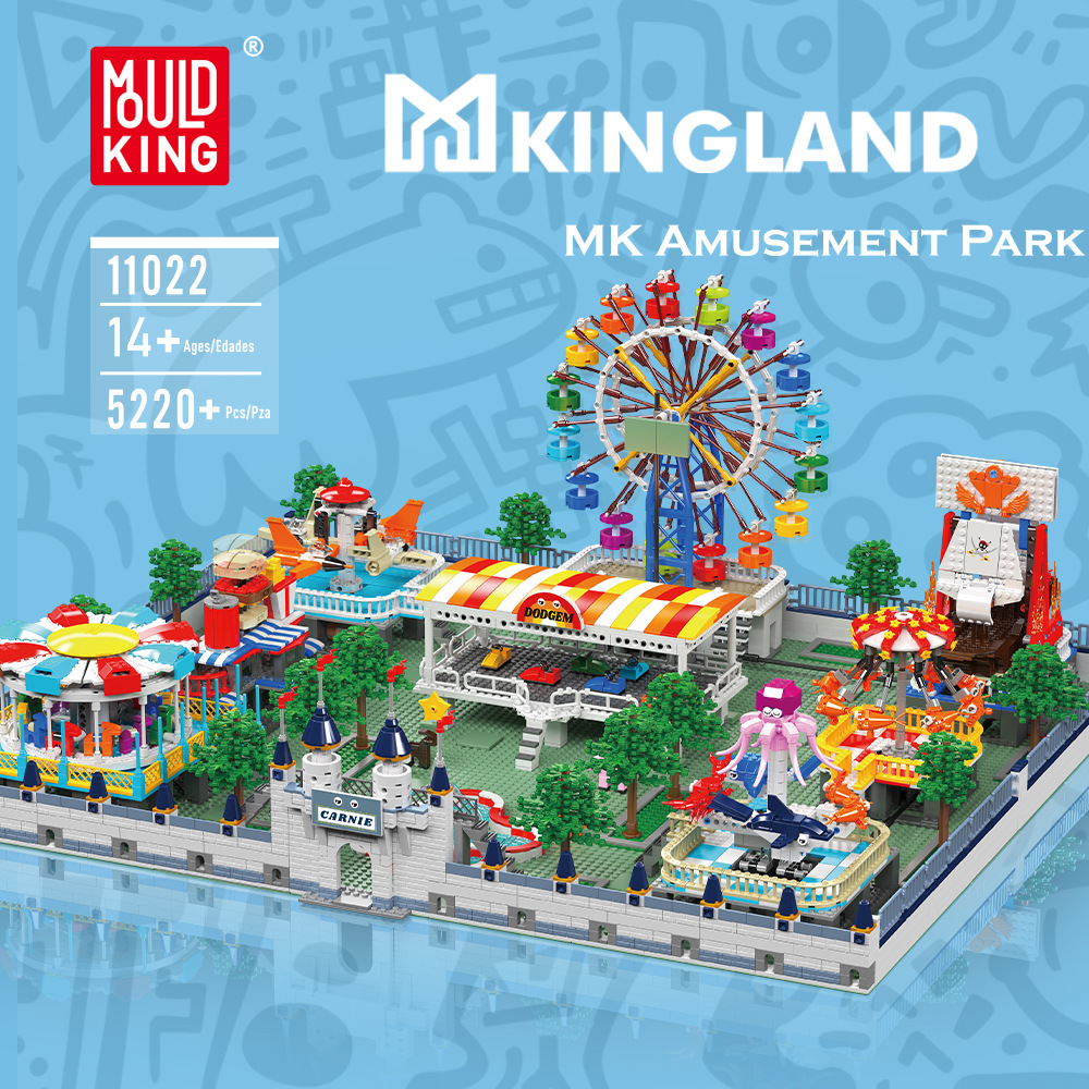 Yuxing parque de atracciones creativo 11022 rueda gigante para niños y niñas juguetes de bloque eléctrico regalo puzzle