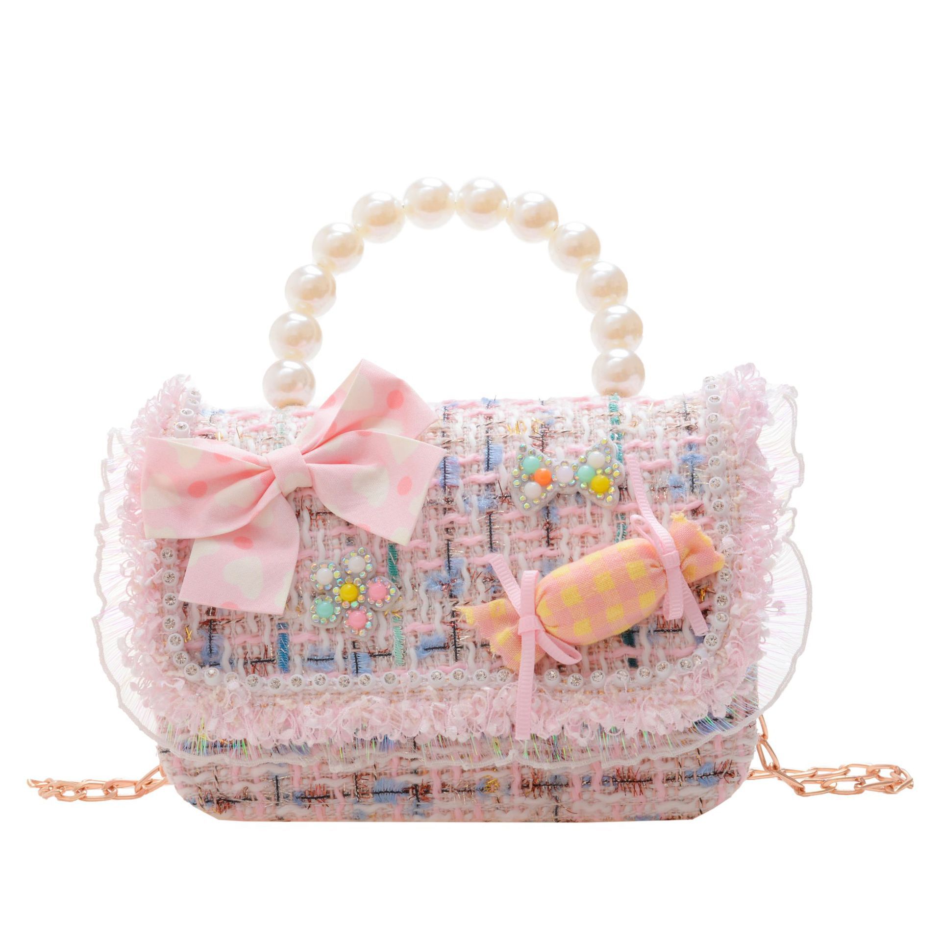 Nuevo bolso de mensajero de La Niña de los niños niña estilo de Chanel estilo occidental Linda niña linda de dibujos animados portátil pequeña bolsa