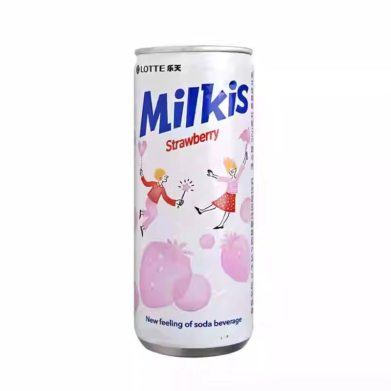 Напиток (Lotte Milkis) 250 мл, газированное молочное газированное напиток с манго, клубникой, виноградом