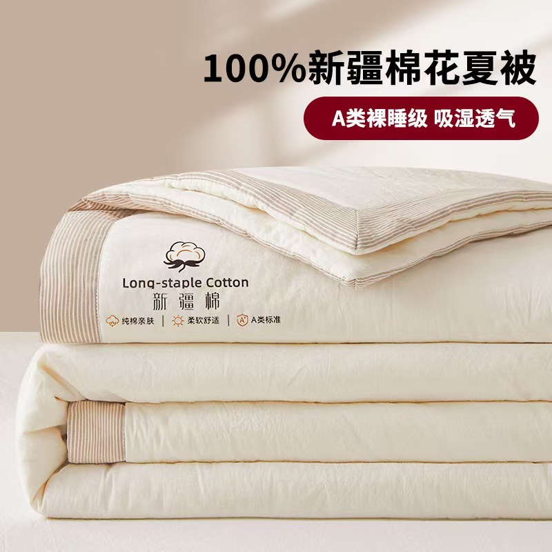 Class a Xinjiang Cotton Summer Quilt Air-Conditioned Quilt Summer Cool Quilt Pure Cotton Quilt Core Spring & Fall Quilt Cotton Batting Machine Washable