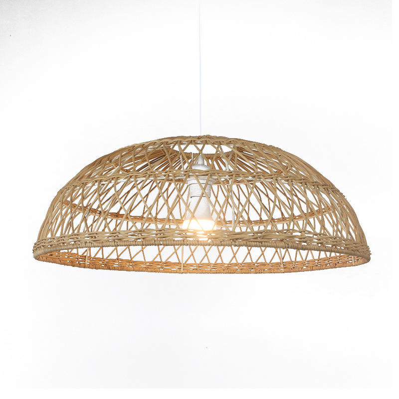 Lámpara de bambú Zen Tea Room restaurante chino B & B lámparas japonés ratán linterna vintage tejido pantalla