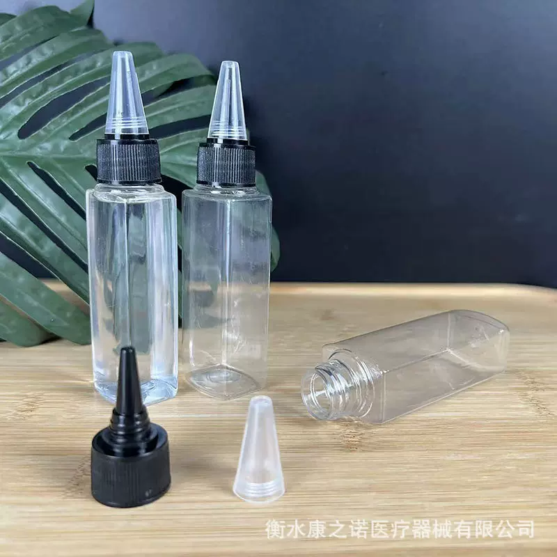 加工定制透明塑料瓶小口密封瓶液体分装瓶pet挤压尖嘴瓶点胶壶