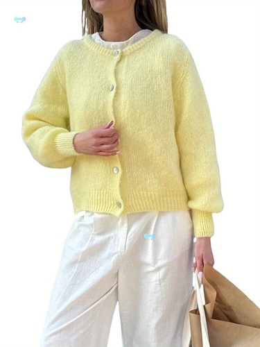 Women Plus Size Button Up Sweaters Casual Lightweight Solid