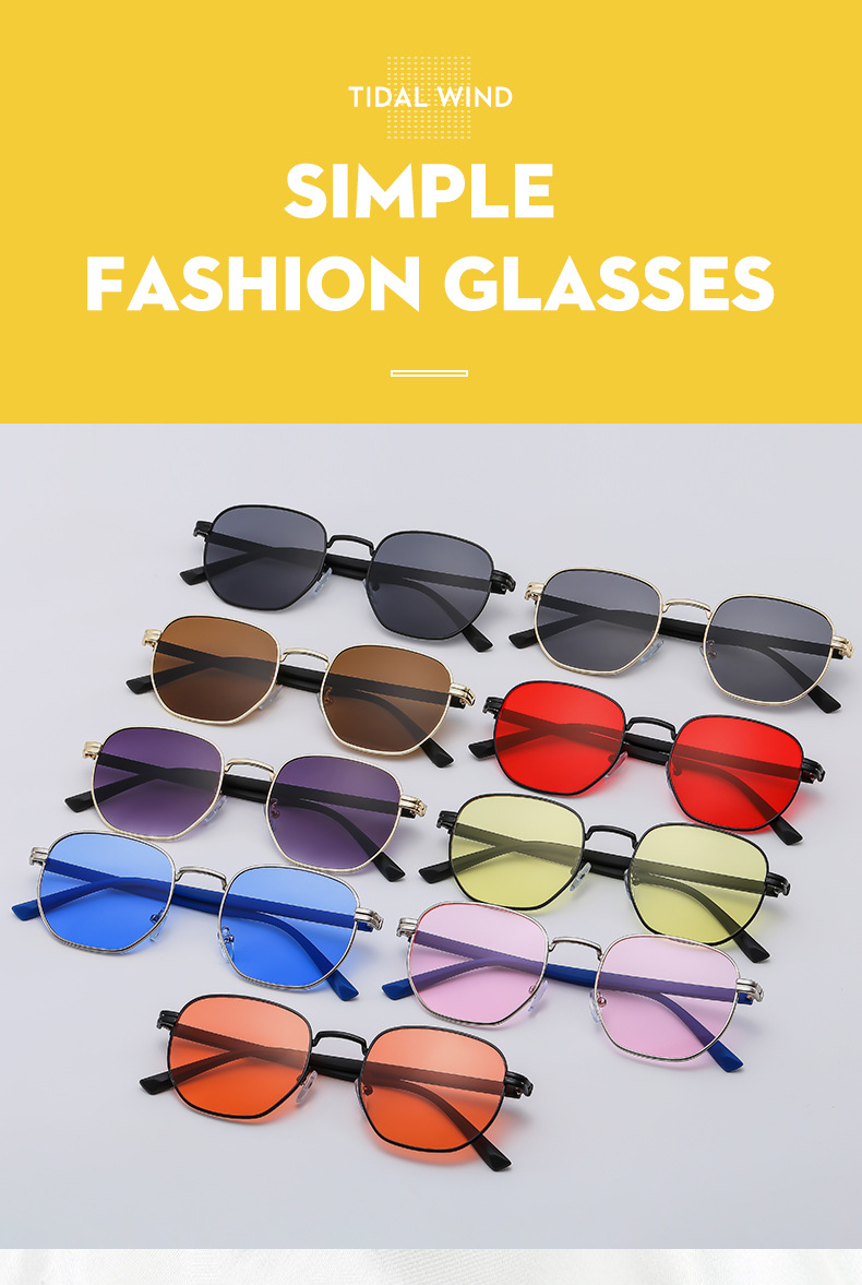 68g Weight Full Frame Glasses Structure Vacation Streetwear Solid Color Ac UV400 Protection Square Full Frame Women's Sunglasses