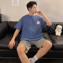 睡衣男夏季套头短袖短裤男士薄款夏天休闲男款大码夏款半袖家居服