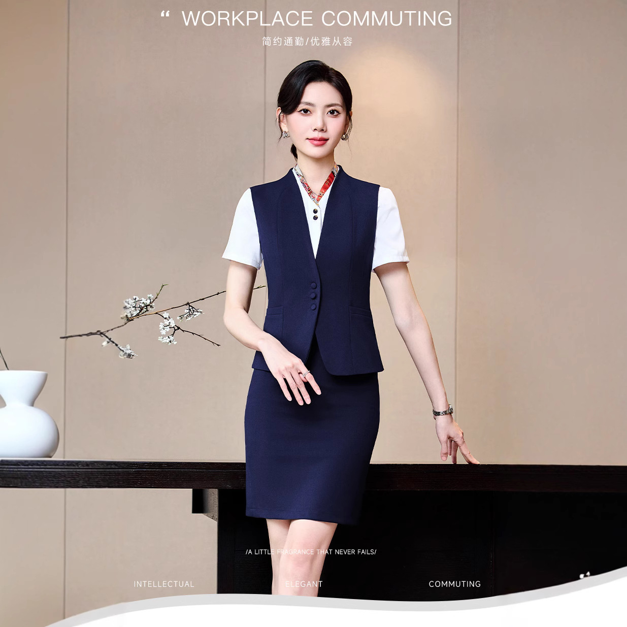 Vest suit female stewardess uniform sales department hotel front desk professional temperament vest catering waiter overalls