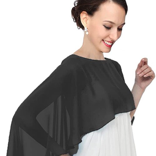 New European and American evening dress shawl hooded cape thin chiffon plain scarf sun protection breathable single color long shawl 
