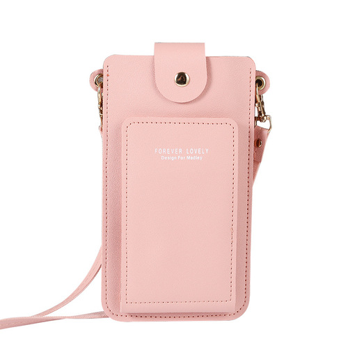  New Solid Color Fashion Simple Shoulder Small Bag Crossbody Mobile Phone Bag Women’s Driver’s License Card Holder Wallet