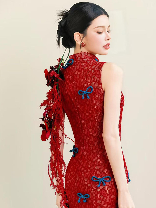 新中式结婚敬酒服2025新款高级感酒红色新娘订婚结婚礼服裙女晨袍|undefined