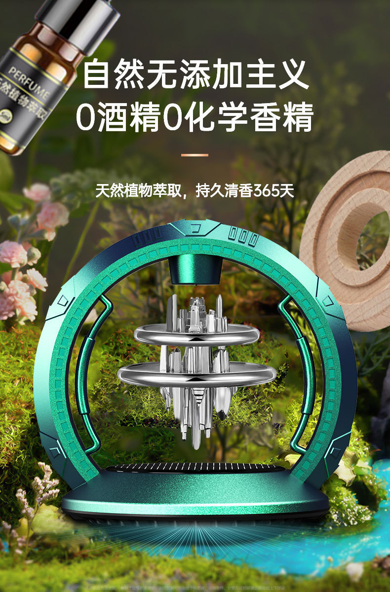 Sky City Car Perfume Solar-Powered Car Fragrance Ornament Interior Dashboard Mounted Fragrance Decoration Product