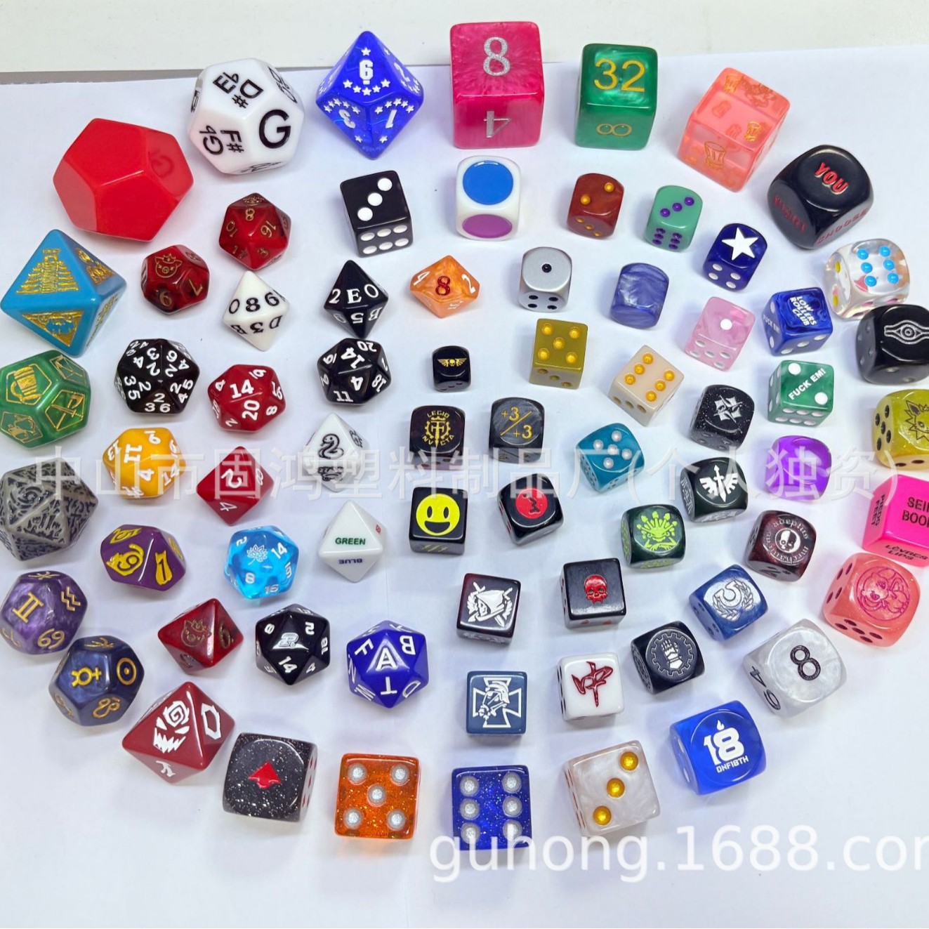 Manufacturer Custom-Made Large Dice Resin Acrylic Logo Engraved Silk Screen Dice Board Game Dnd
